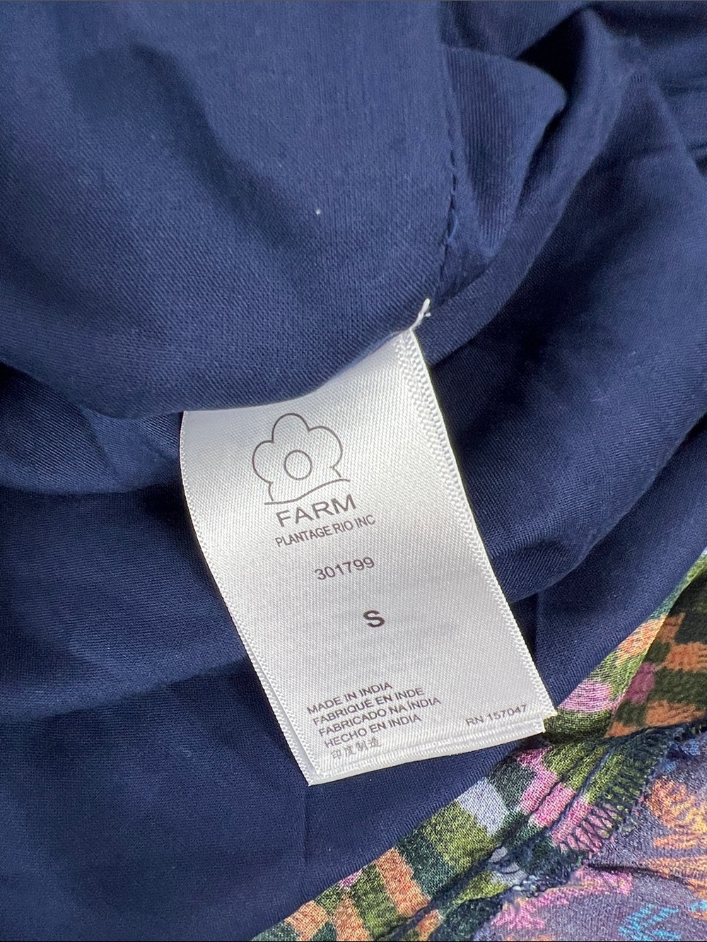 Farm Rio Sz Small Mixed Tapestry Maxi Dress Long Sleeve Blue Green Purple - Picture 10 of 13